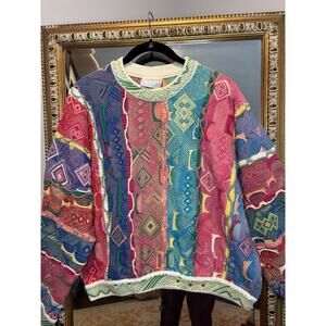 Vintage 90s COOGI 3D Knit Pullover Sweater Mens M Mulitcolor Made In Australia